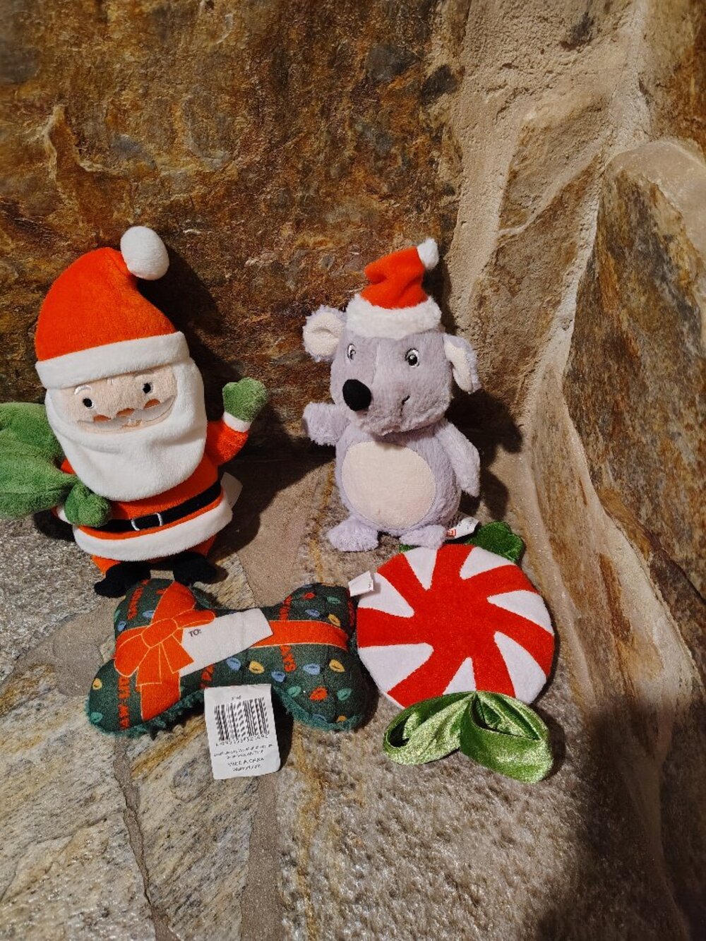 Lot of 4 Dog Christmas Toys Santa